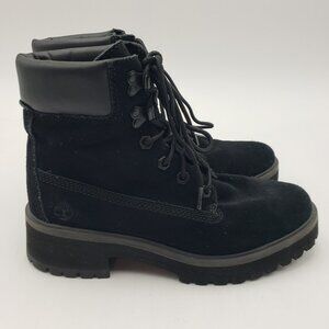 Timberland Carnaby Cool Boots 6.5 Womens Suede Leather Lace Up Black